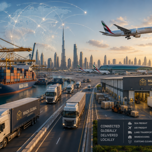 Global logistics at sunset